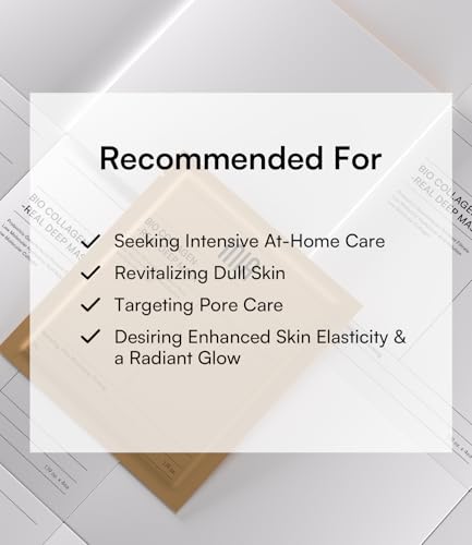 INIA Bio-Collagen Face Mask with Hyaluronic Acid - 4 Pack Deep Hydrating