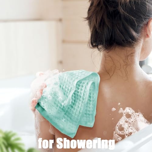 Cleanbear Cotton Waffle Washcloths - 6 Pack, Soft & Quick-Dry