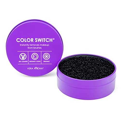Vera Mona Color Switch Makeup Brush Cleaner - Dual-Sided Sponge for Easy Eye Shadow Removal