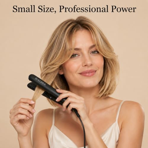 SAOSA Mini Flat Iron - 0.7 Inch Ceramic Hair Straightener, Black