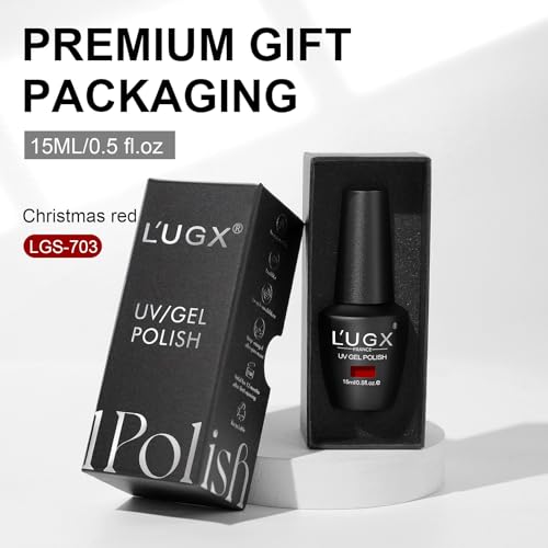 L'UGX Dark Red Gel Nail Polish 15ML - Cherry Deep Red Christmas Color