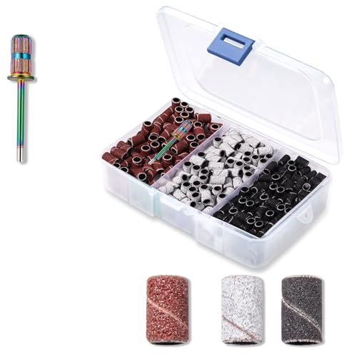 Lumcrissy Nail Drill Sanding Bands Set - 300Pcs with 5Pcs Grits