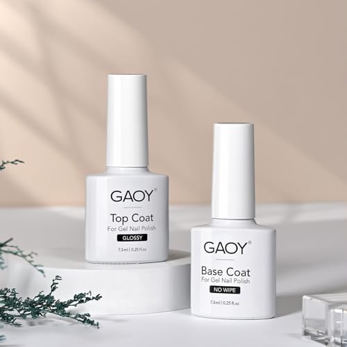 GAOY Gel Base & Top Coat Set - 2 Pcs, 7.3ml for UV Curing
