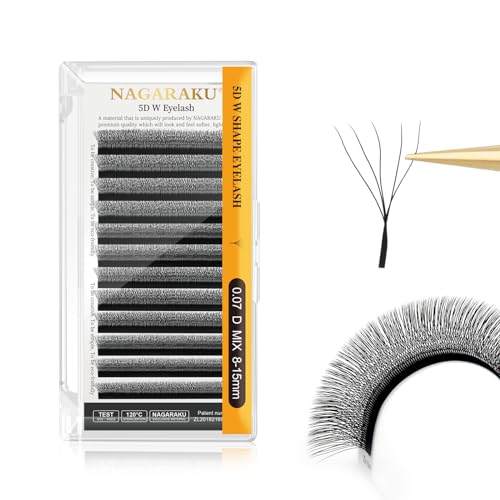 NAGARAKU 5D W Premade Lash Extensions - Fluffy Matte Black 8-15mm