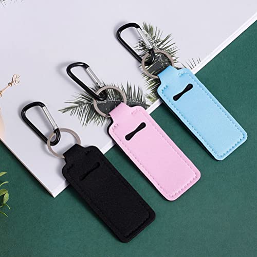 3 Pcs Neoprene Chapstick Holder Keychains for Lipstick