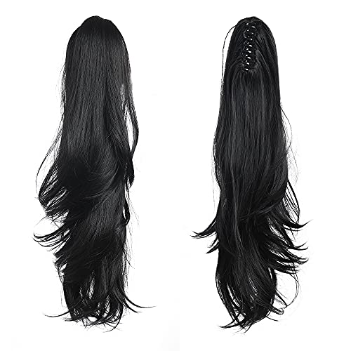 12" Wavy Ponytail Extension with Claw Clip - Synthetic Heat-Resistant