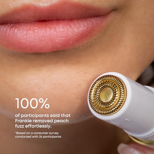 Bushbalm Touch-Up Trimmer for Face - Painless Facial Hair Remover for Peach Fuzz & Fine Hairs - Waterproof Cordless Rechargeable Grooming Tool with LED Light - Frankie