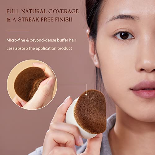 Jessup Large Kabuki Foundation Brush - Ultra-Dense Streak-Free Makeup Buffer