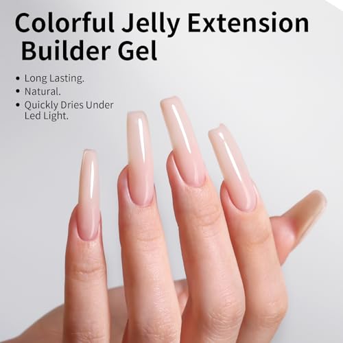 Firedeep Nude Builder Gel Kit 35g (1.23 oz) 3-in-1 | Includes Nail Tips, Brush & Model