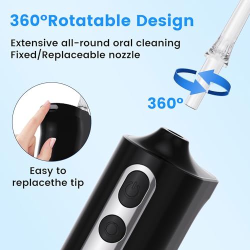 Zephis Cordless Water Flosser - Model A, Dental Oral Irrigator with 4 Modes