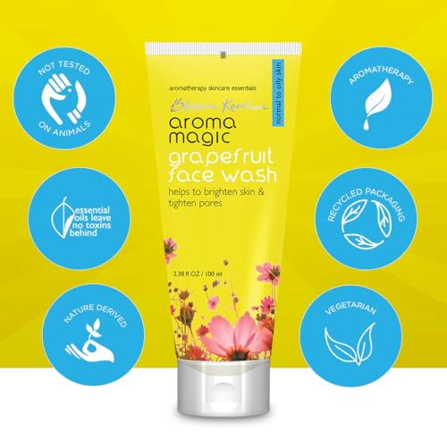 Aroma Magic Grapefruit Face Wash - Daily Oil-Control Cleanser for Normal to Oily Skin, Pore Tightening & Refreshing 100ml