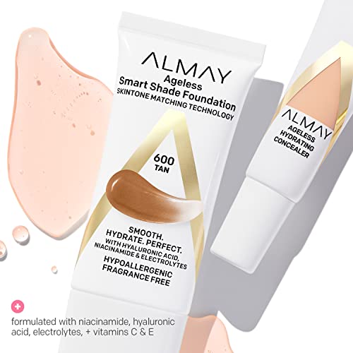 Almay Anti-Aging Concealer with Hyaluronic Acid & Niacinamide, 0.37 Fl Oz - Buildable Coverage for Dark Circles