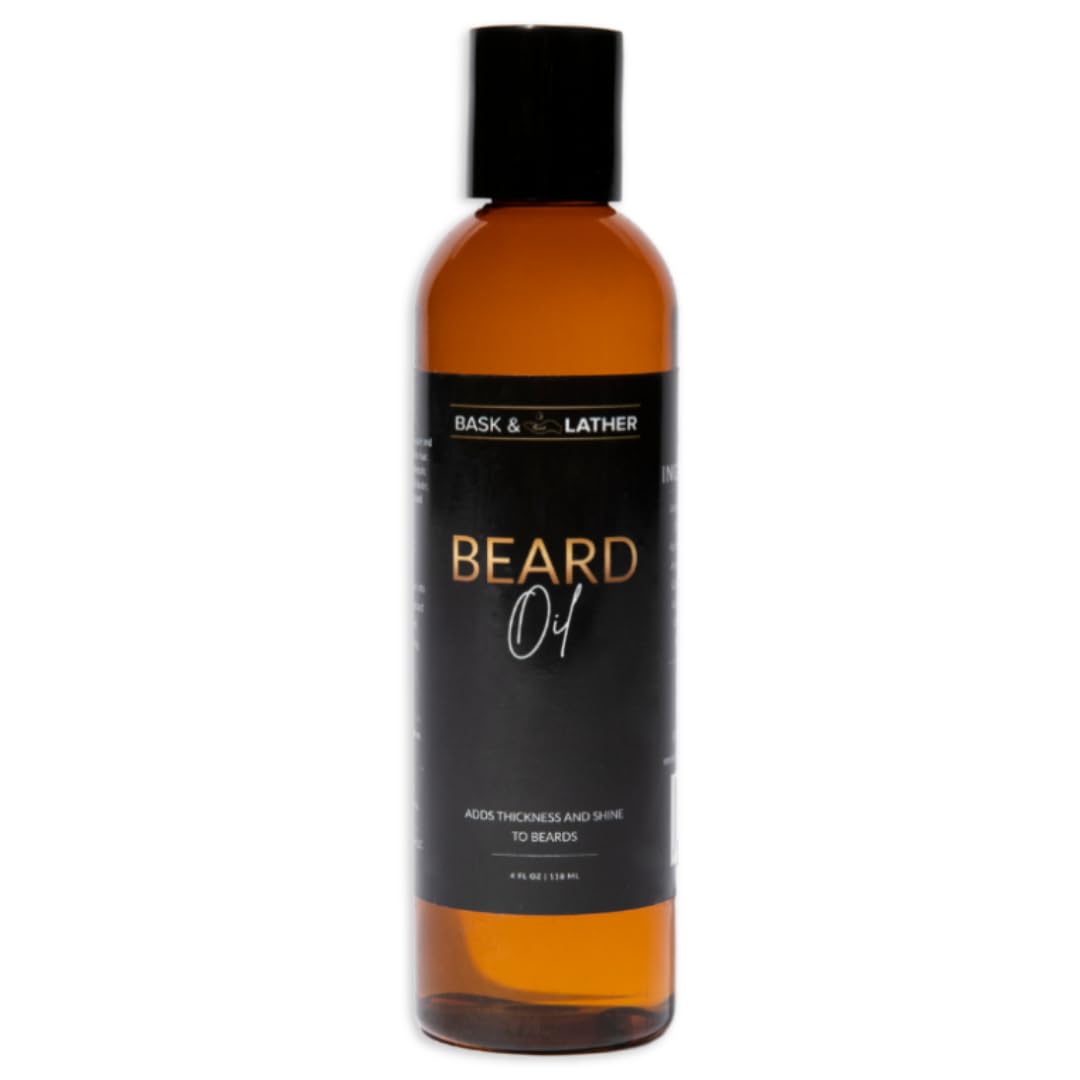 Beard Growth Oil for Men - Hydrating Natural Formula with Vitamins | 4 fl oz for Thicker, Softer Beard