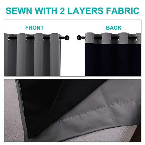 NICETOWN Grey Blackout Curtain Panel 42x84 - Energy Efficient & Noise Blocking
