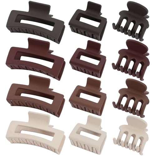 SMKSL 12-Piece Hair Claw Clip Set for Women - Durable Plastic with Strong Hold