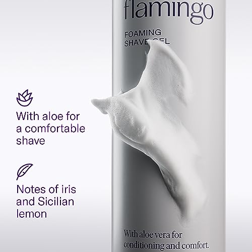 Flamingo Shaving Kit: Foaming Gel & 6 Razor Blade Refills