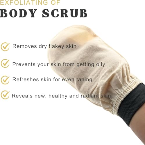 Anatolia Soap Turkish Exfoliating Mitt Set, 3-Piece Body & Face Scrubber