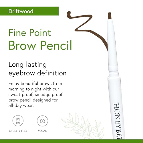 Honeybee Gardens Fine Point Brow Pencil - Driftwood Ultra-Slim Definer