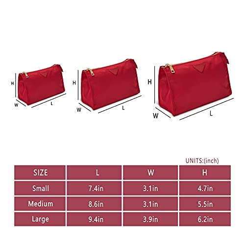 Vercord Nylon Purse Organizer Insert - Medium Red Handbag Storage Bag