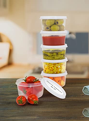 ZENVY 50 Pack Mini Reusable 2oz Food Storage Containers with Lids