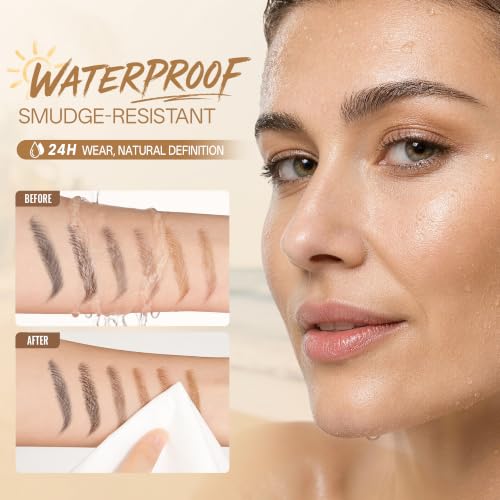Pudaier 2 Pack Double-Tip Microblading Eyebrow Pen - Dark Brown