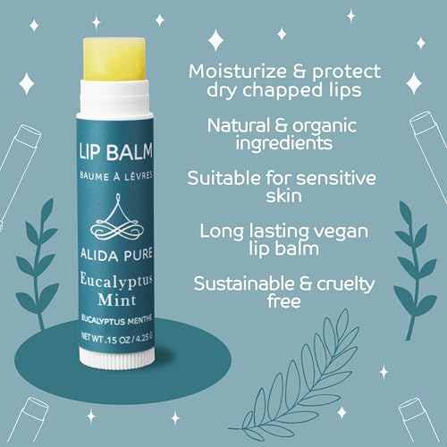 Eucalyptus Mint Lip Balm Collection - Vegan & Moisturizing (3 Tubes)