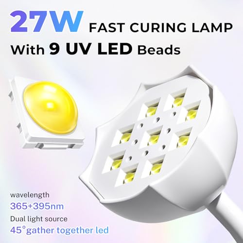 YSC 27W Cordless Rechargeable UV LED Nail Lamp for Gel Polish & Nail Art