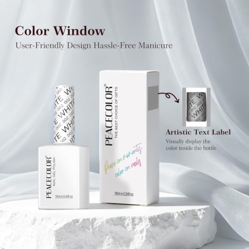 PEACECOLOR White Gel Nail Polish 16ML - Long Lasting & Elegant