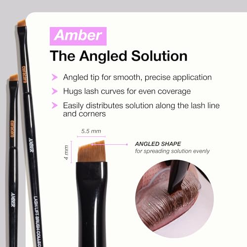 Curacoro Lash Lift Brush Set - 4-Piece Black Brushes for Precision