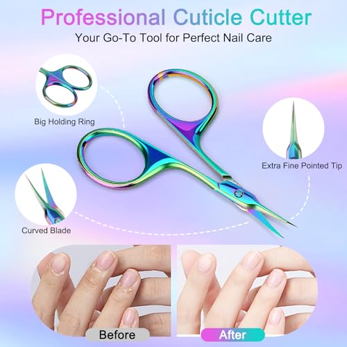 Wgbon Curved Cuticle Scissors - Extra Fine Tip Nail Grooming Tool