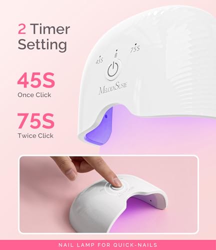 MelodySusie Cordless UV/LED Nail Lamp P-Art06G White - Fast Curing Gel Polish
