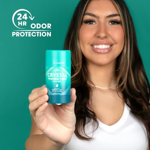 Crystal Magnesium Solid Stick Deodorant, Cucumber + Mint, 2.5 Oz (Pack of 2) - Aluminum Free & Non-Irritating