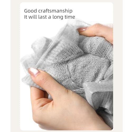 MOSYFEIBI 2-in-1 Loofah Washcloth for Bar Soap - Round 3-Pack, Soft