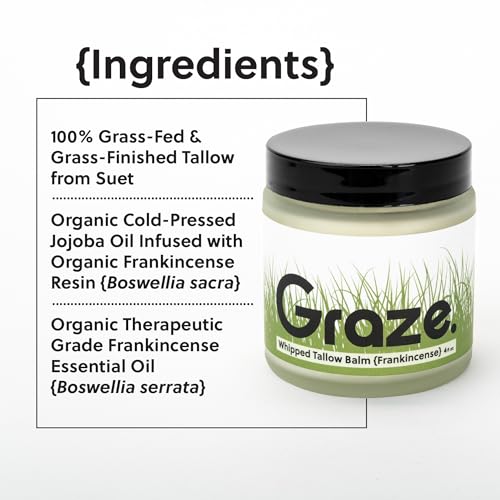 Organic Whipped Tallow Balm with Frankincense - Handmade Skincare