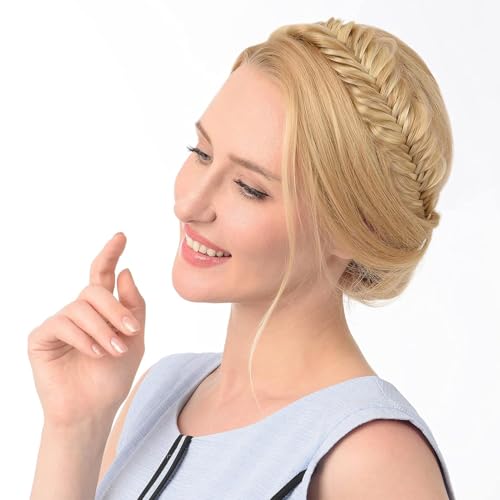 DIGUAN Chocolate Synthetic Fishtail Braided Headband Women Girl Hair Accessory