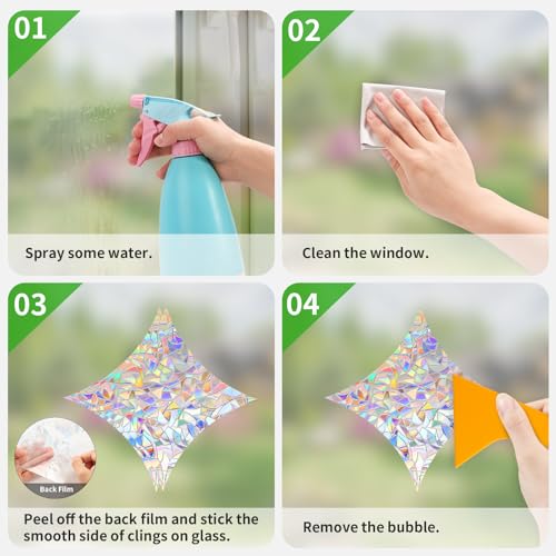 42 Pcs Rainbow Window Clings - Anti-Collision Bird Deflectors