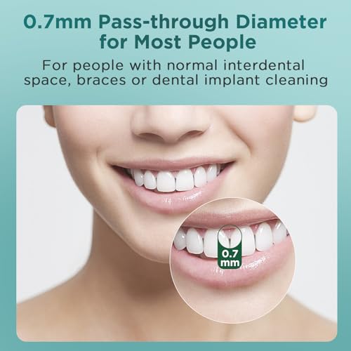 Fremouth Blue Interdental Brushes (0.7mm, 100pcs) - Extended Handle for Braces