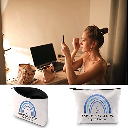 I Swim Like A G Makeup Bag - Swimming Lover Cosmetic Pouch Gift