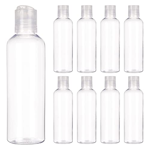 BENECREAT 8 Pack 6.7 oz Clear PET Travel Bottles with Press Disc Cap