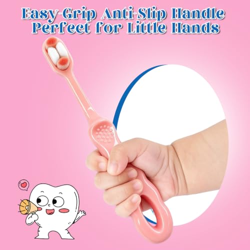 EasyHonor Ultra-Soft Baby Toothbrush 4-Pack for Toddlers 1-3