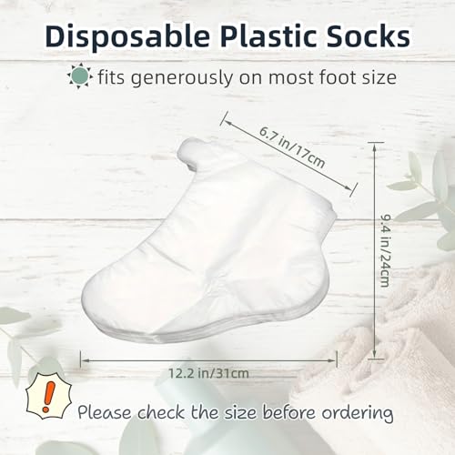 200 Disposable Moisturizing Foot Socks - Leak-Proof, Anti-Slip