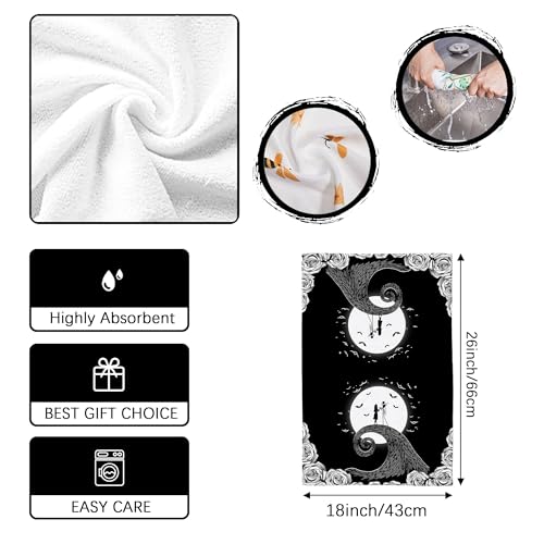 Spooky Halloween Kitchen Towels Set - 18x26 Inch, 2 Pcs