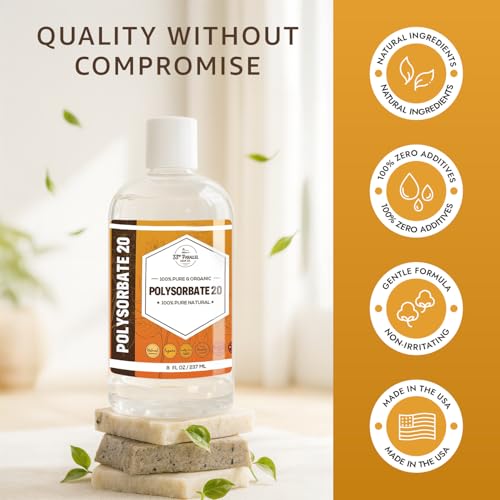 Polysorbate 20 USP Grade Emulsifier & Solubilizer for Cosmetics, 16oz