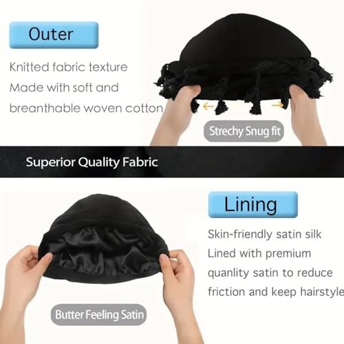 Vintage Twist Turban for Men and Women, Satin Lined Modal Head Wrap