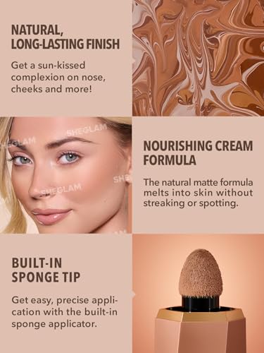 SHEGLAM Sun Beam Matte Liquid Bronzer Toffee - Long-Lasting Natural Finish