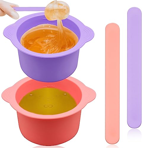 HingTai 2Pcs Silicone Wax Warmer Liners with Spatulas for Hair Removal