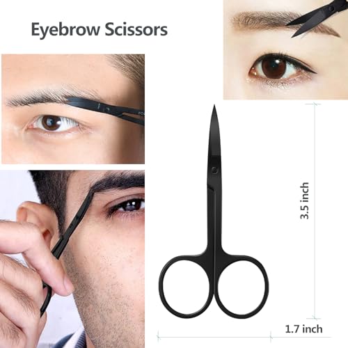 KAJUDA Eyebrow Scissors with Comb - Precision Grooming Kit (3PCS)
