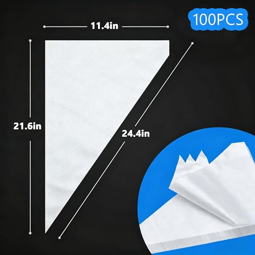 24-Inch Disposable Piping Bags - 100 Pack for Cake Decorating