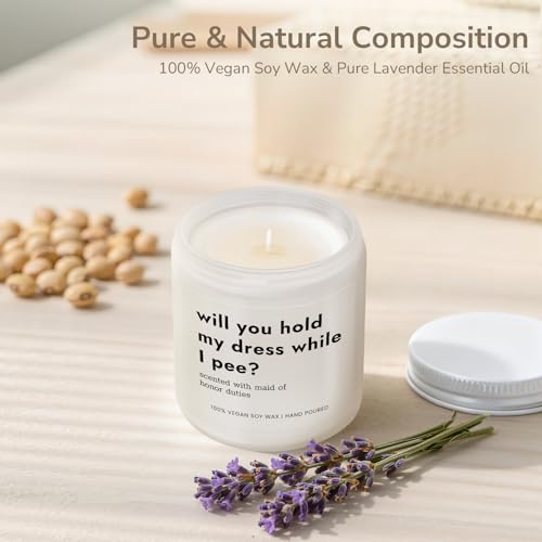 Lavender Soy Wax Candle for Bridesmaid Proposal & Bachelorette Gifts