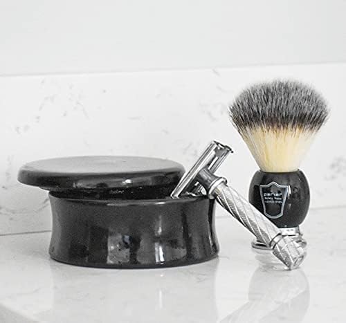 Parker Hand-Carved Mango Wood Shave Soap Bowl - Black Lacquer
